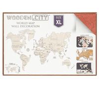 Mapa świata XL, kolor coral Wooden.City