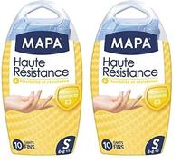 MAPA - Ultra Résistant - Gants Fins en Nitrile Non Poudrés - Flexibilité et Résistance - Préhension optimale et extérieur renforcé - 1 boîte de 10 gants - Taille S (Lot de 2)