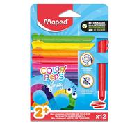 Maped – Crayons de couleur Jumbo Infinity – Tout-petits – 100% mine, sans taillage – Pochette 12
