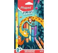 Crayons de couleur - Maped - Jungle Fever - 12 Crayons Jumbo - Ultra vives - Ergonomiques