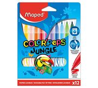 Maped Feutres Jungle – 12 pièces – Mine moyenne – Pour enfant