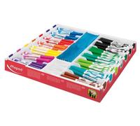 Maped - 168 Feutres Effaçables à Sec Marker’Peps + 20 chiffonnettes + 20 capuchons supplémentaires- Feutres Ardoises et Tableaux Blancs - Marqueurs Non Permanents - Pointe Medium 1.5 mm
