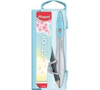 Maped 194111 - Boîte à compas STUDY PASTELL avec logement universel pour stylos - Rose, bleu clair, lilas