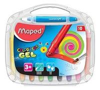 Maped – Craies gel COLOR'PEPS GEL – Aquarellables, étui plastique 10 pièces, système Twist
