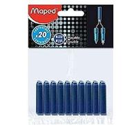 Maped 20 Cartouche d'encre, bleu, dans un blister Bleu G