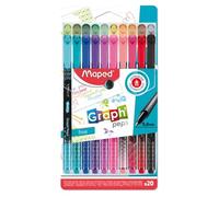 Maped Feutres Graph'Peps - Pointe fine 0,4 mm, 20 couleurs éclatantes