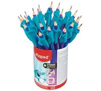 Maped - 22 Crayons Graphite HB + Guide-doigts Requin Kidy Learn - Idéal Apprentissage de l'écriture - Dès 3 ans