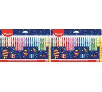 Maped - 24 Feutres de Coloriage Pixel Party - Feutre de Couleur pour Dessin Enfants - Lavable avec Pointe Moyenne Bloquée (Lot de 2)