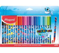 Maped - Feutres Ocean Life Color'Peps - encre lavable, pointe moyenne ogive - pochette 24 couleurs