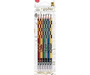 Maped - 6 Crayons Graphite Black'Peps Harry Potter HB avec Embout Gomme - Lot de 6 pour Dessin