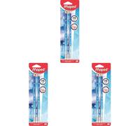 Maped - 6 Graphites Arctic Vibes HB avec Gomme - Crayons à Papier Forme Triangulaire - Mine Résistante et Facile à Tailler (Lot de 3)