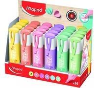 Maped 740310 Maped surligneur FLEX PASTEL, pointe flexible, présentoir de 24 pièces