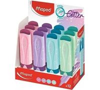 Maped 742038 Maped surligneur FLUO'PEPS paillettes PASTEL, présentoir 12 pièces