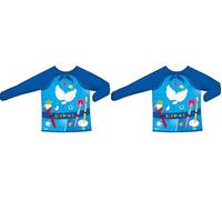 Maped 8201410 Tablier de Protection Peinture Color'Peps SUPER HEROS pour Enfants de 4 à 8 ans, de 102 à 128 cm - Facile à Mettre et à Laver Bleu à Motifs, Noir (Lot de 2)