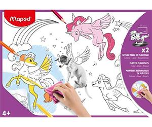 Maped 831218 Feuilles de coloriage en Plastique