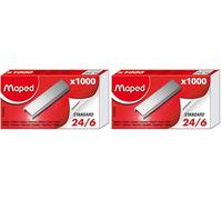 Maped agrafes 24/6, zinguées, boîte de 1000 agrafes - 324405 (Lot de 2)