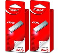 MAPED Agrafes 26/6 zinguées Boite de 5000 (Lot de 2)