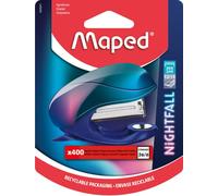 Maped - Agrafeuse Nightfall - Attache jusqu’à 15 feuilles - Agrafes 24/6 et 26/6 - Mécanisme métal - Blister avec 400 agrafes 404041 Multicolore