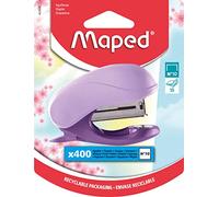 Maped - Agrafeuse VIVO PASTELL N°10 - pour jusqu'à 15 feuilles - couleurs pastel tendance - à 80% en plastique recyclé - dissolvant d'agrafes intégré - inclus 400 agrafes N°10
