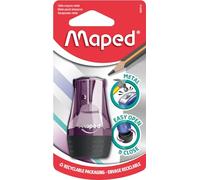 MAPED Aiguiseur tonique en métal avec corps en plastique | Idéal pour un usage quotidien | La boîte stocke la poussière | Affûtage lisse | Longue durée | Taille-crayon élégant pour l'école, la maison