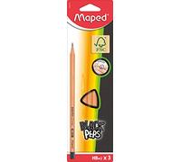Crayon à papier GENERIQUE Crayon à papier HB Maped Graphite Black'Pep's - mine résistante - Blister de 3 Crayons Graphite