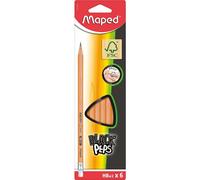 maped BLACK'PEPS Crayons HB naturel avec gomme, 6 pcs.