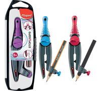Maped Boîte à compas Stop & Safe avec anneau adaptateur couleur aléatoire (1 pièce)