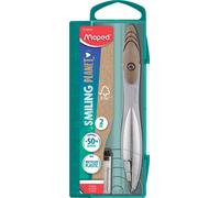 Maped - Coffret compas Study Smiling Planet Mine - Le compas responsable - Chape de la bague composée à 50% de Fibres de Bois certifiées FSC - Branches en métal - A Partir de 10 Ans