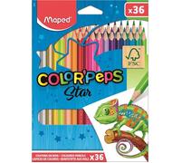 MAPED - Boîte Carton de 36 Crayons de Couleur Color'peps - Mine Tendre et Résistante - Assorties