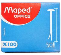 Maped - Boîte de 100 attaches parisiennes à tête ronde - Bout rond - 50 mm