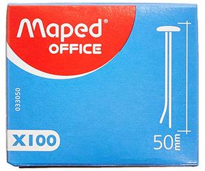 Maped - Boîte de 100 attaches parisiennes à tête ronde - Bout rond - 50 mm