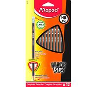 Maped Boite de 12 Crayons à papier BLACK'PEPS bout gomme HB