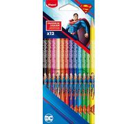 Maped - Boîte de 12 Crayons de Couleur Superman - Couleurs Vives, Résistants et Faciles à Utiliser