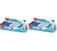Maped - Boîte de 12 Feutres Effaçables à Sec Marker’Peps - Feutres Ardoises et Tableaux Blancs - Marqueurs Non Permanents - Pointe Medium 1,5 mm - Bleu (Lot de 2)