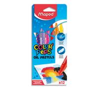 MAPED Boîte de 12 pastels à l'huile assortis diamètre 8 mm