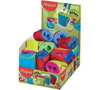 Maped Boogy 062211 Lot de 24 taille-crayons 2 trous Assortiment de couleurs