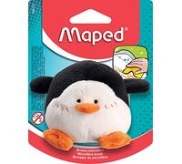 Maped - Brosse Pingouin peluche tableau blanc - Microfibre, éponge effaceur, lavable - Dès 3 ans