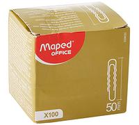 MAPED Attache-lettres ondulée en acier galvanisé, 50 mm, boîte de 100