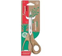 Maped – Ciseaux Advanced 50% PP Wood 18 cm – pointu, lames/rivet inox, poignées 3D 50% bois, 10 ans