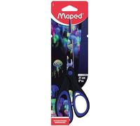 Maped - Ciseaux 21 cm Deepsea Paradise - Anneaux Confortables avec Revêtement Soft - Lames en Acier Inoxydable - Ciseaux de Bureau
