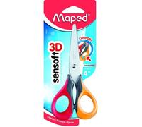 MAPED - Ciseaux SENSOFT 13 cm anneaux souples coloris unique ROUGE en blister- E-COMMERCE