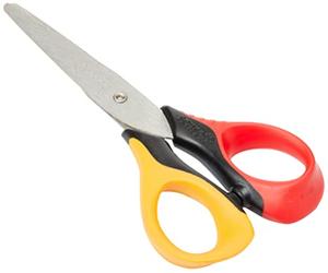 Maped - Ciseaux Sensoft 13 cm avec Anneaux Souples et Ergonomie 3D - Pour Enfants dès 4 Ans - Pour Maternelle et Primaire - Coloris Rouge et Jaune