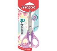 Maped - Ciseaux Sensoft 13 cm Enfants avec Anneaux Souples et Ergonomie 3D - Scolaires dès 4 Ans - Pour Maternelle et Primaire - Coloris Pastel Violet 484291