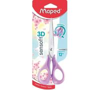 Maped - Ciseaux Sensoft 16 cm avec Anneaux Souples et Ergonomie 3D - Ciseaux Scolaires dès 12 Ans - Pour Collège et Lycée - Anneaux Confortables et Agréables - Coloris Pastel Violet 486291