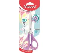 Maped - Ciseaux Sensoft 16 cm avec Anneaux Souples et Ergonomie 3D - Ciseaux Scolaires dès 12 Ans - Pour Collège et Lycée - Anneaux Confortables et Agréables - Coloris Pastel Violet 486291