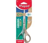 Maped - Ciseaux Shape Smiling Planet - Ciseaux Responsables pour les gauchers - Stabilité et Précision - Anneaux 50% Fibre de Bois Certifié FSC - Ergonomie 3D - Lame 16cm en Acier Inox