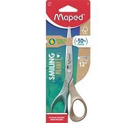 Maped - Ciseaux Shape Smiling Planet - Ciseaux Responsables pour les gauchers - Stabilité et Précision - Anneaux 50% Fibre de Bois Certifié FSC - Ergonomie 3D - Lame 16cm en Acier Inox