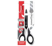 Maped Ciseaux symétriques Diamond 17 cm – Anneaux double peau – Noir/Blanc – Garantie à vie
