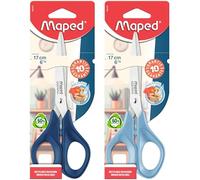 Maped - Ciseaux symétriques multi-usage 17cm Advanced Green - Anneaux ergonomiques composés à 60% de plastique recyclé - Lames en acier inoxydable - Packaging 100% carton