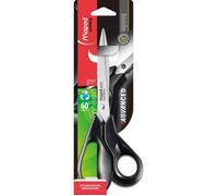 Maped – Ciseaux Advanced Green 21 cm symétriques Noir – anneaux 60% plastique recyclé – lames inox